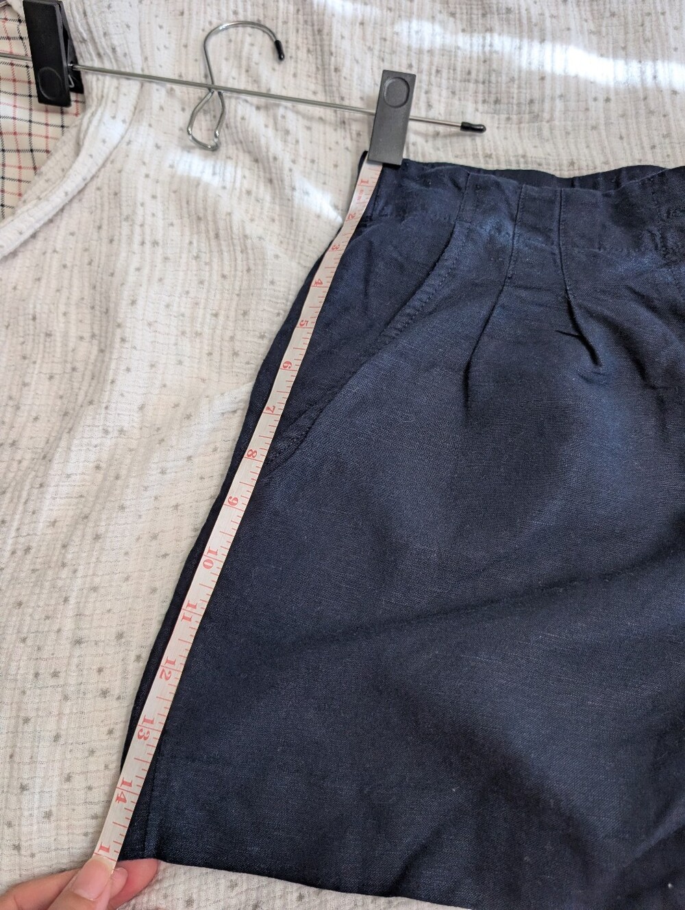 LOFT Navy High Rise Exposed Button Fly Shorts Small Boho - Picture 4 of 6